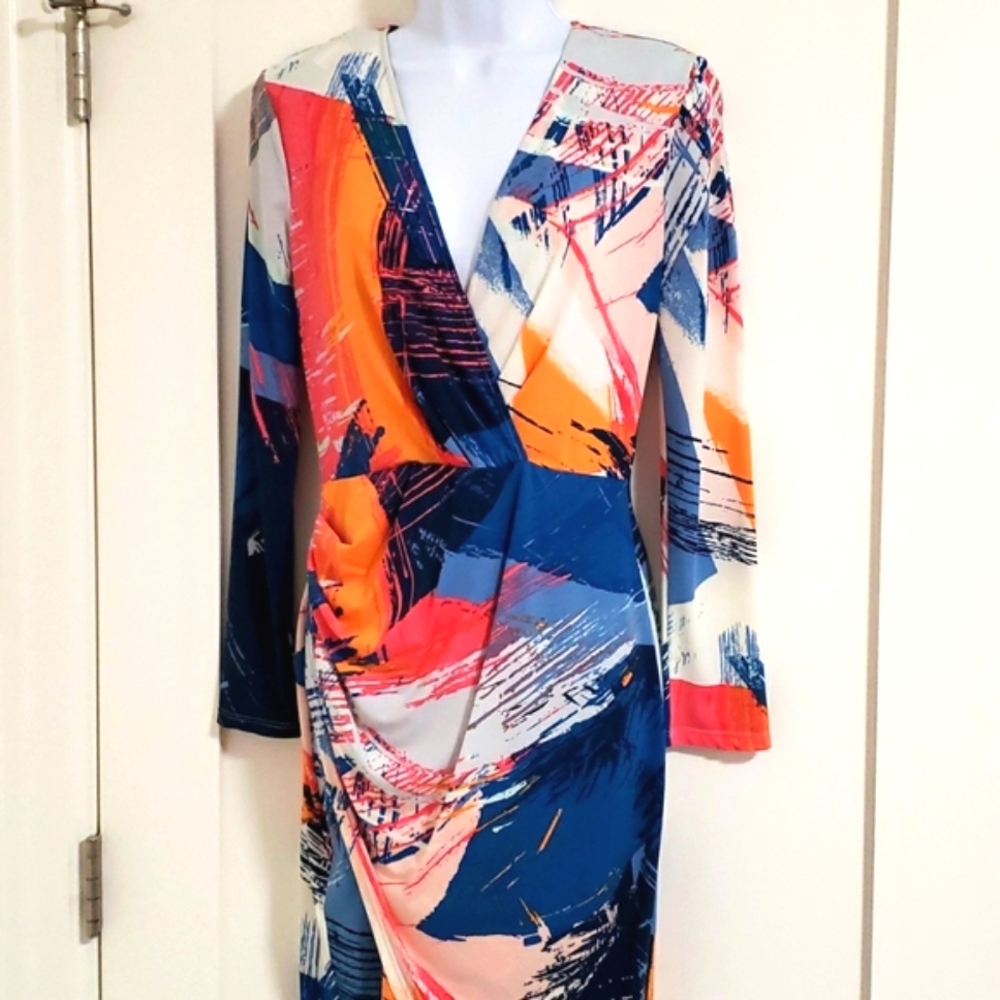 BCBGMaxAzria "Blayr" Brush Strokes Dress